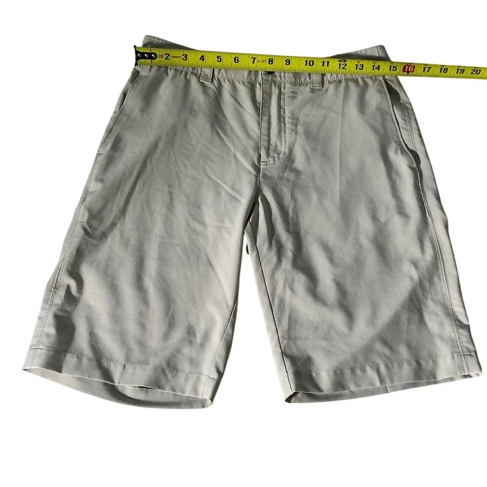 CALLAWAY Mens Golf Shorts Tan Khaki Size 30 Performance Stretch Flat Front 9.5in